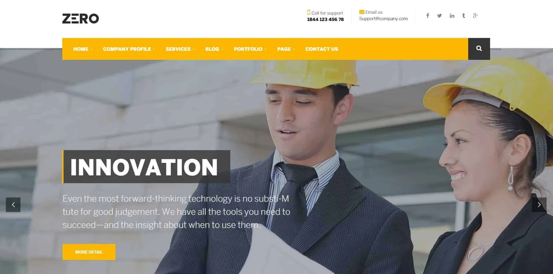 construction web design templates