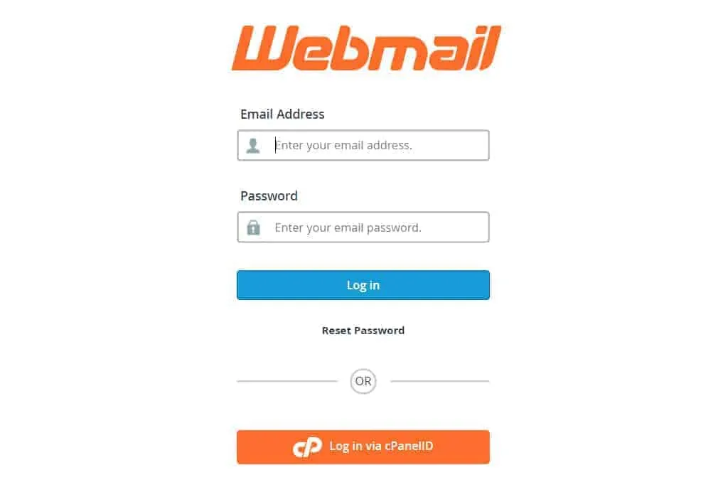 webmail cpanel account