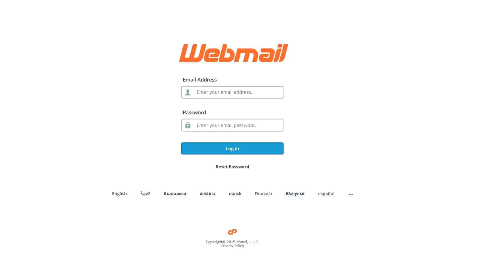 webmail change password
