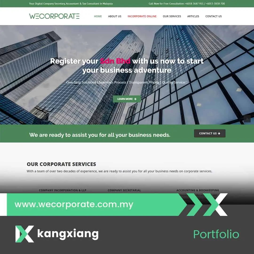 wecorporate website 2020