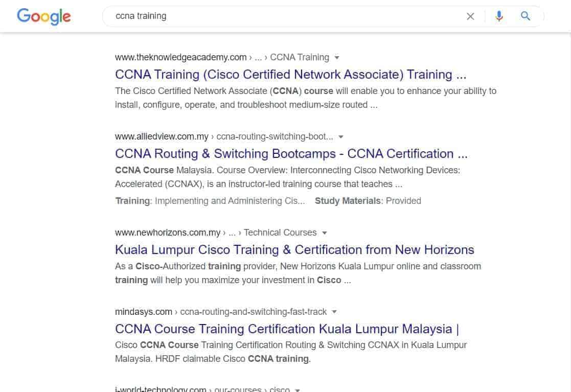 ccna training allied view serp