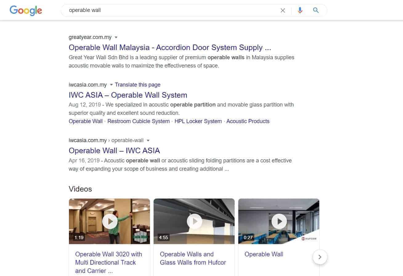 operable wall greatyear google ranks