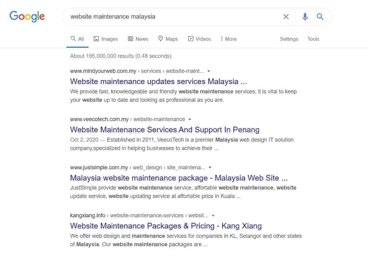 website maintenance malaysia ranking