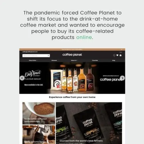coffee planet website layout