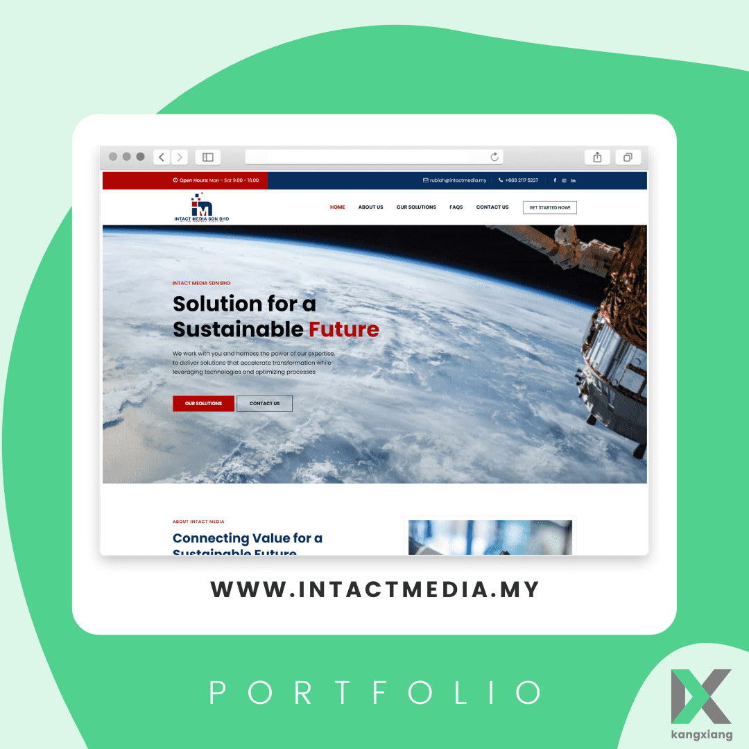 Intact Media homepage design