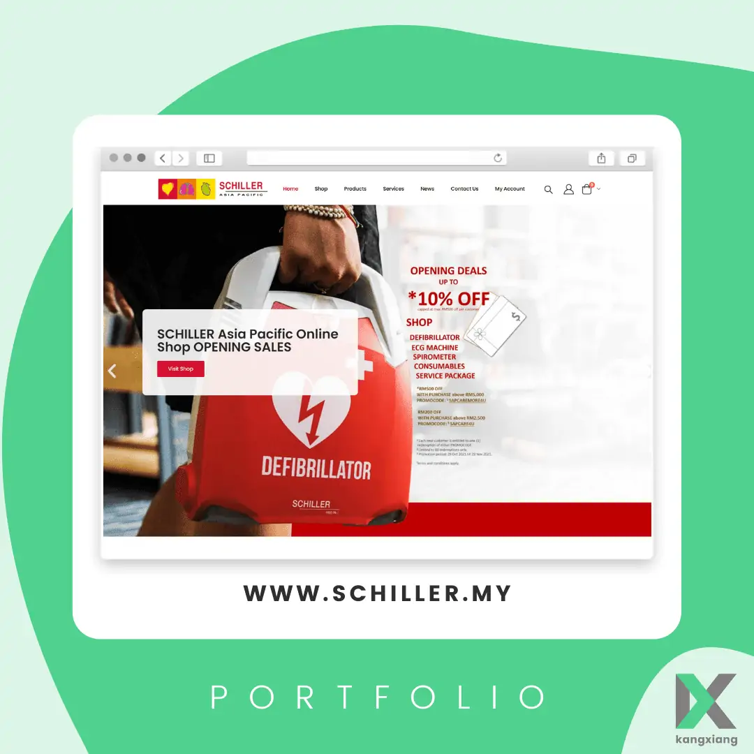 Schiller Asia Pacific web portfolio