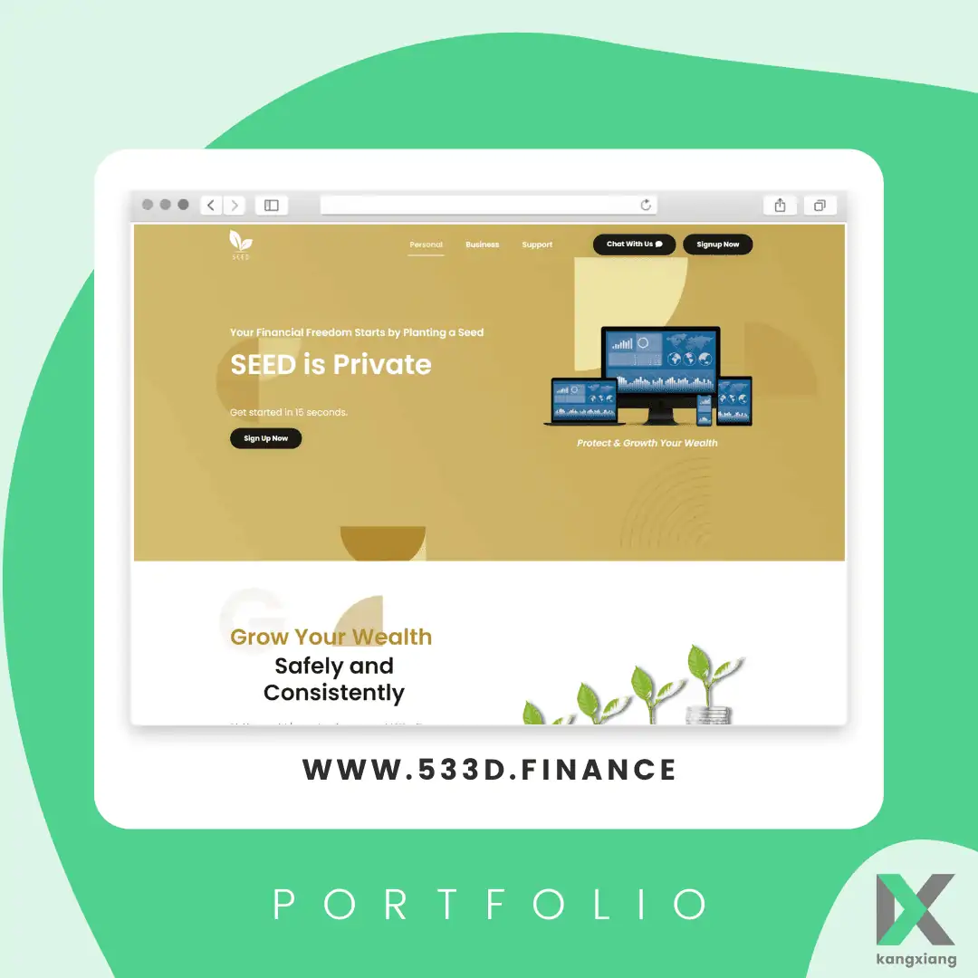 seed finance website design