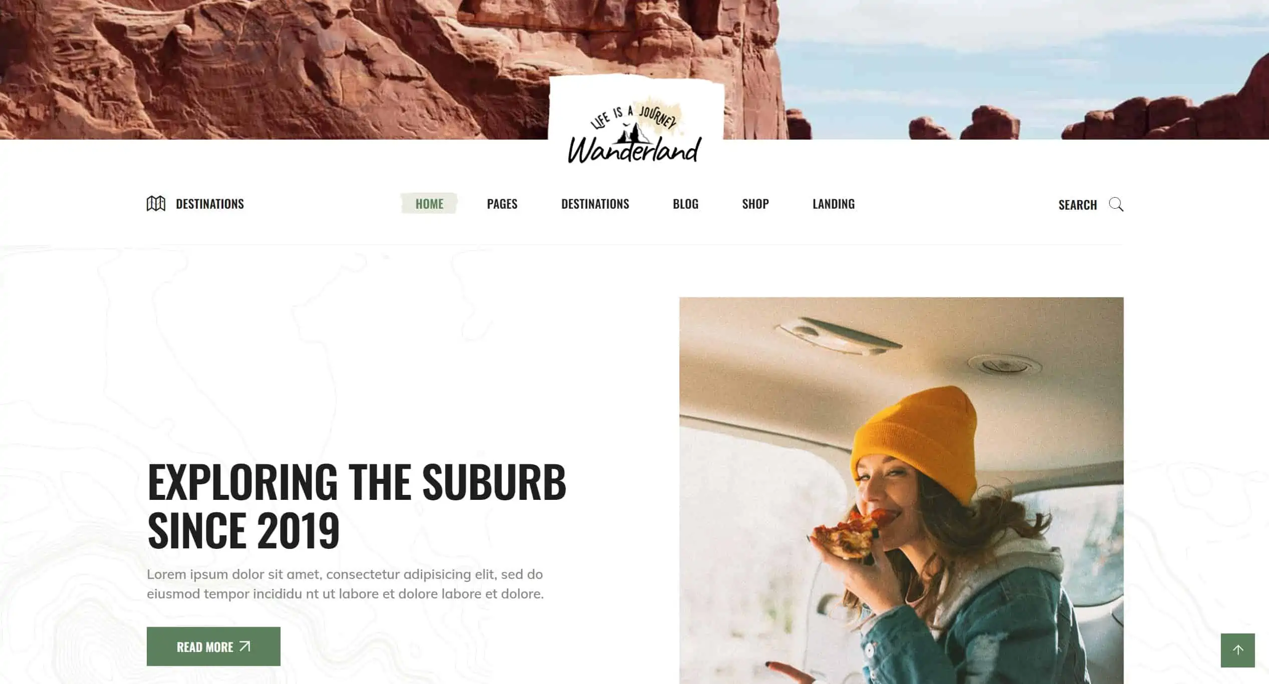 website design personal travel blog