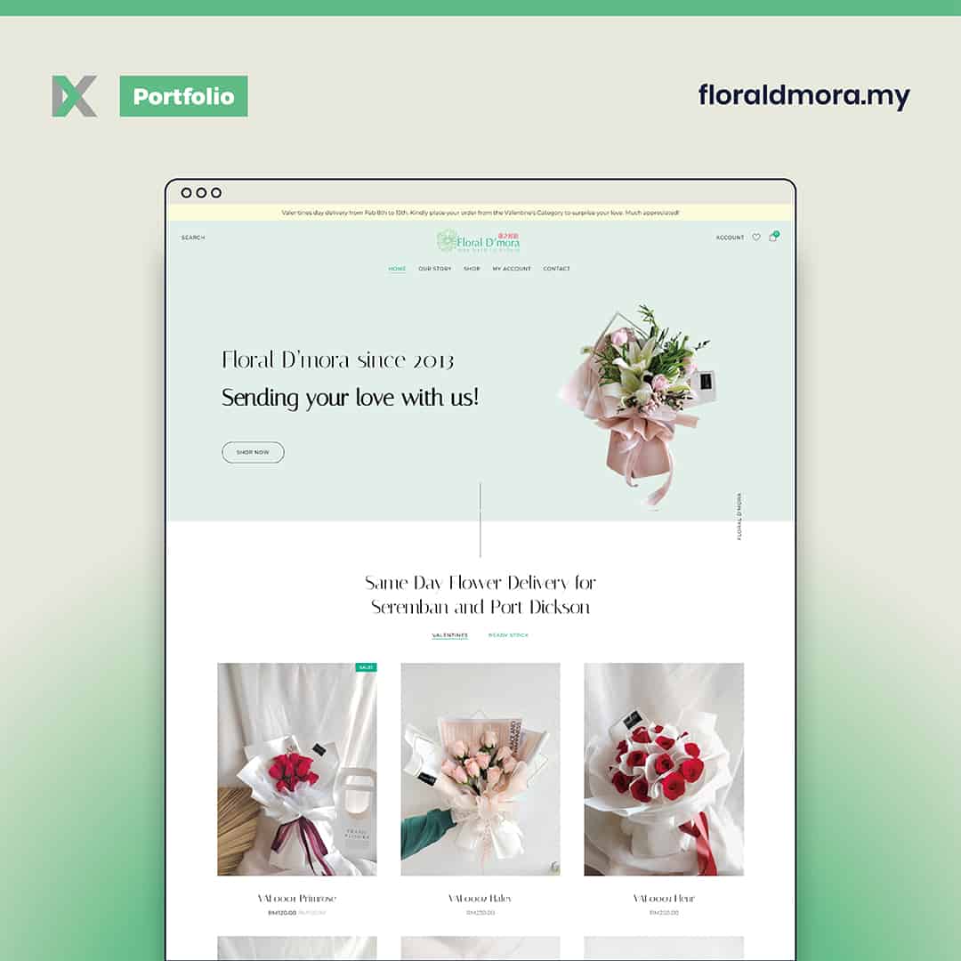 Floral D’mora Website Design Malaysia Portfolio