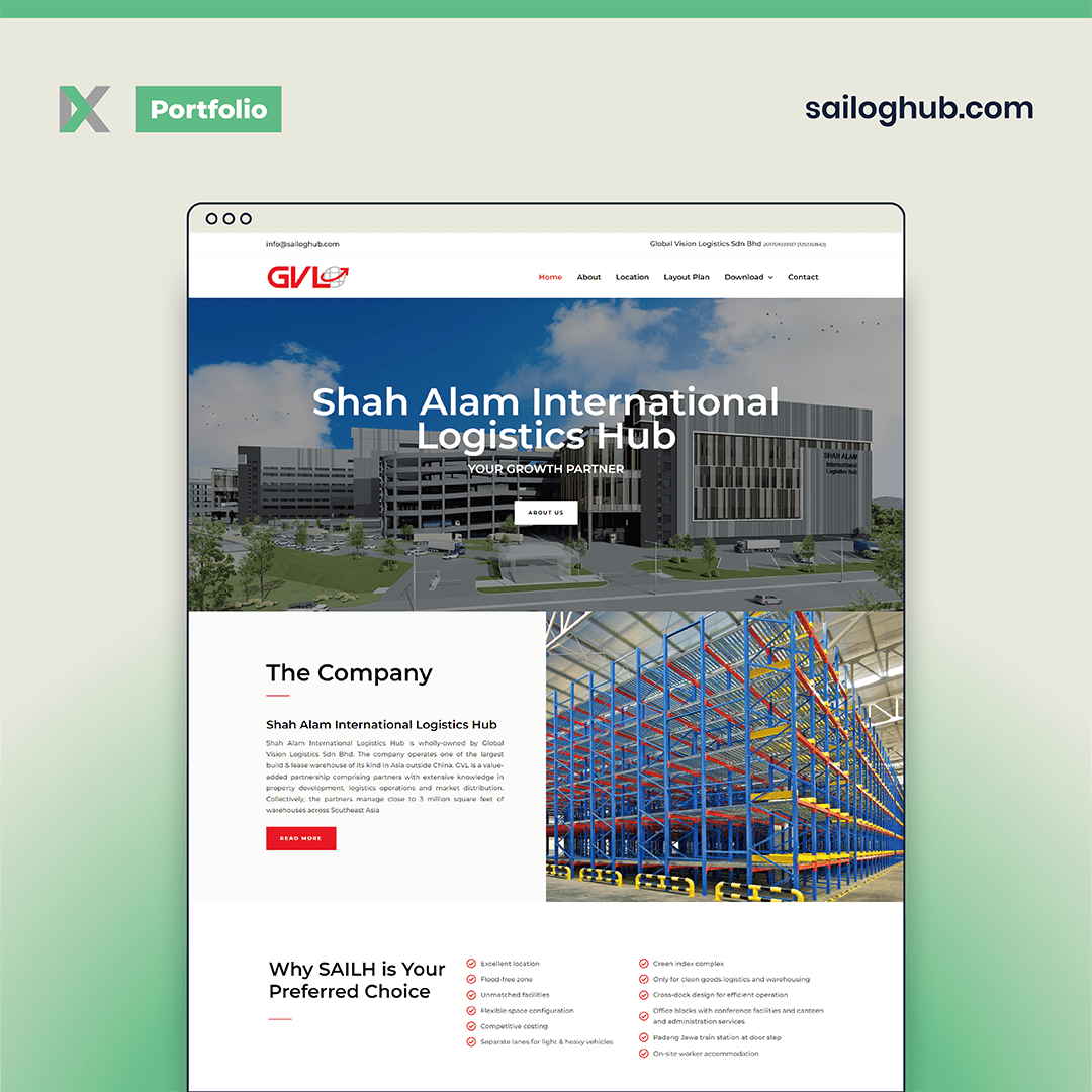 Shah Alam International Logistics Hub Website Design Malaysia