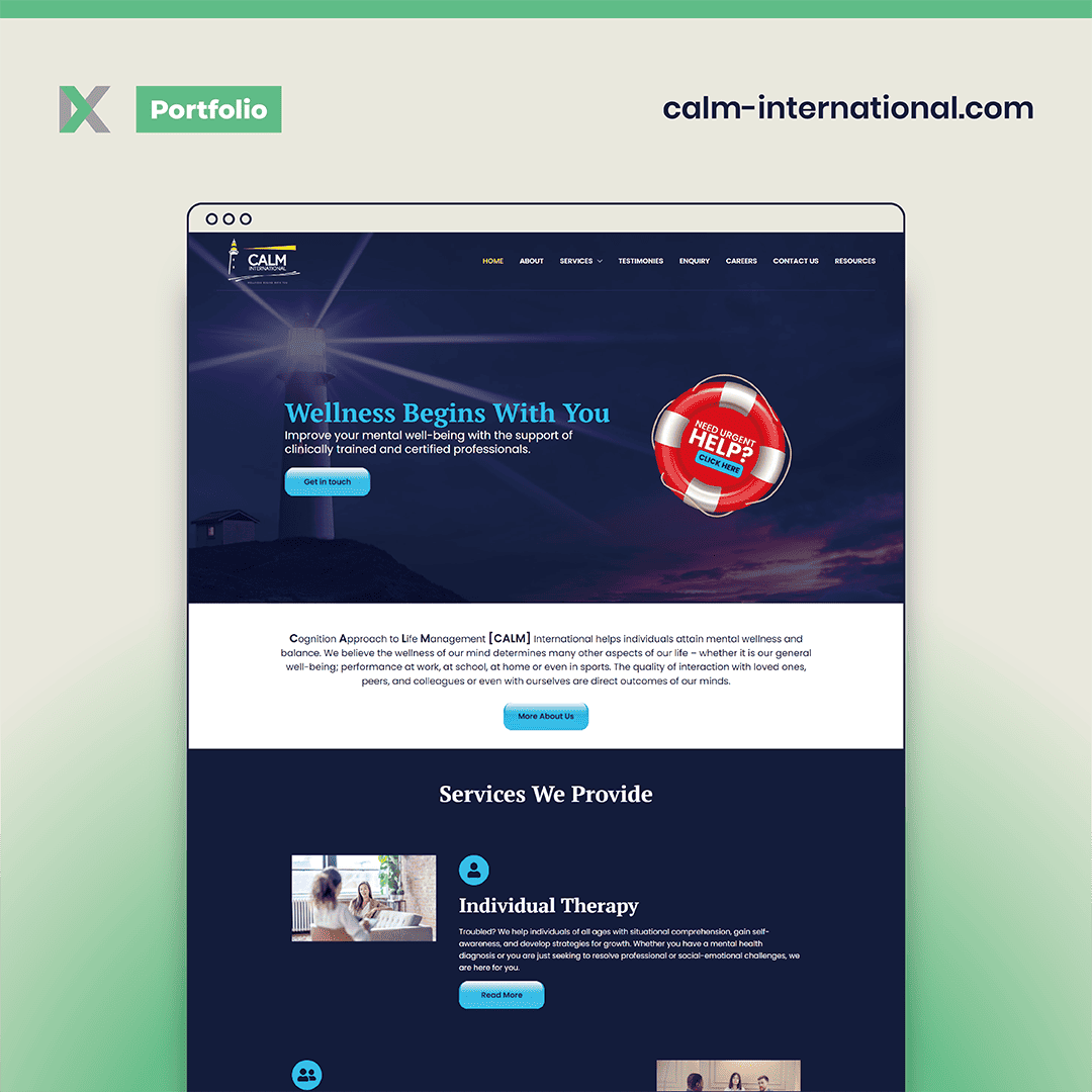 Calm International Website Design Malaysia