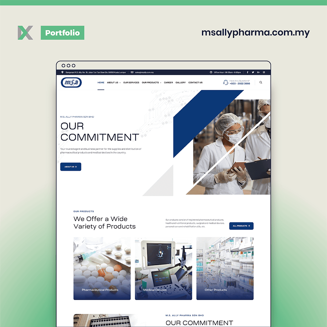 M. S. Ally Pharma Website Design Malaysia