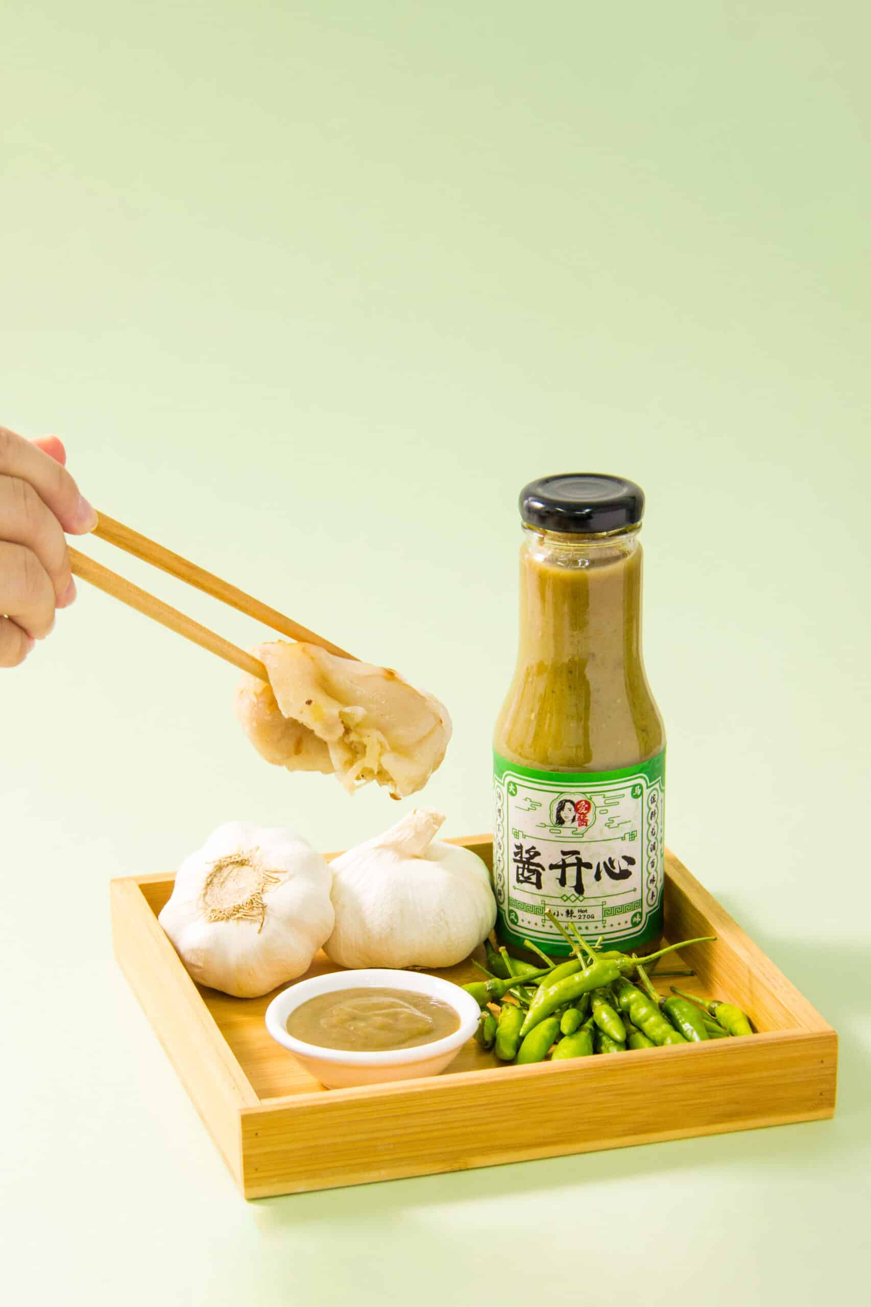green chilies product photography and chopsticks
