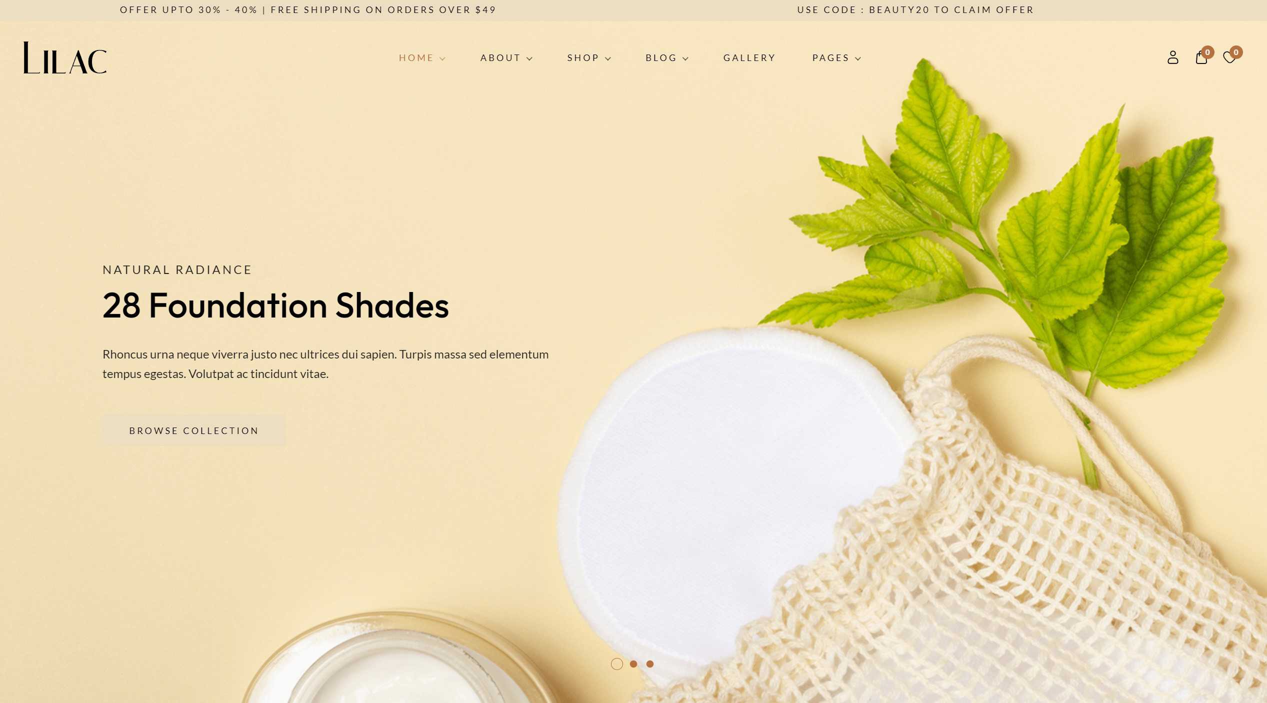 skincare product website design malaysia