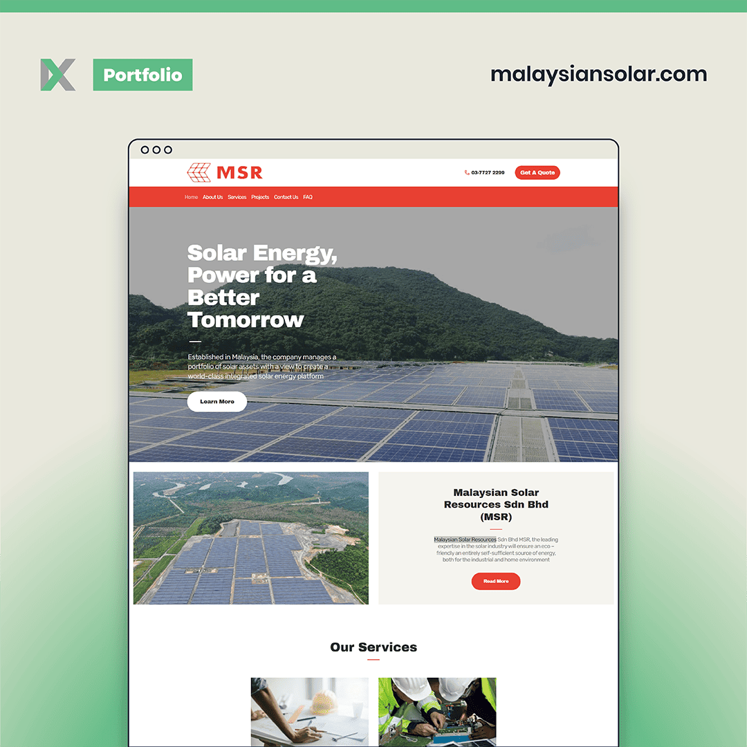 Malaysian Solar Resources (MSR Group) Website Design Malaysia