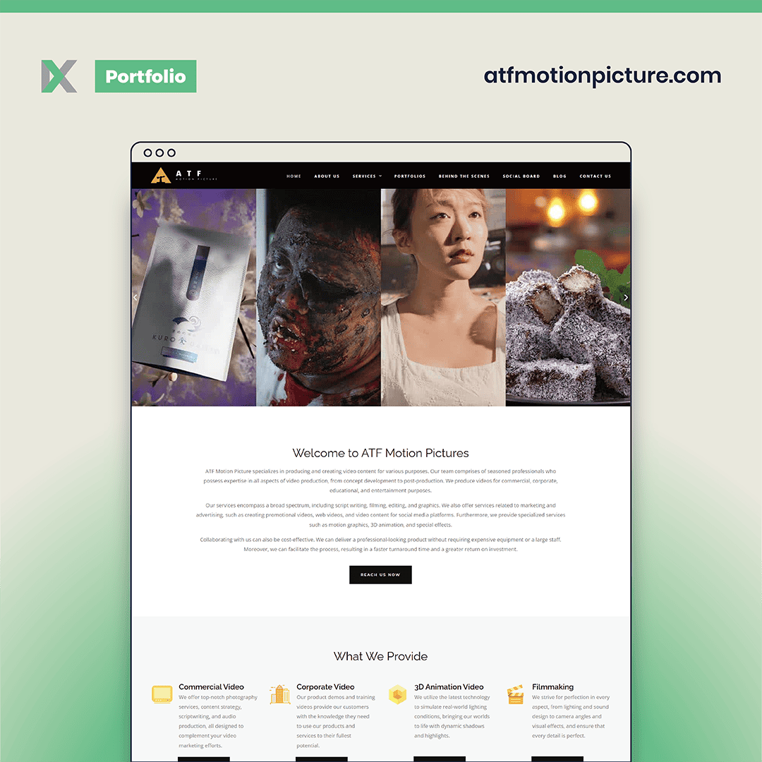 ATF Motion Picture Website Design Malaysia
