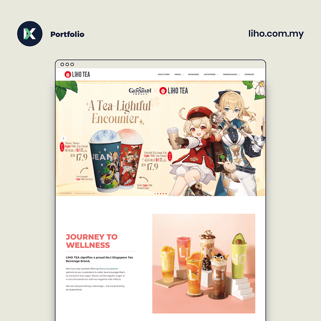 LiHO TEA Website Design Malaysia