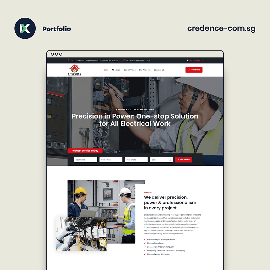 Credence Electrical Engineering Website Design Malaysia