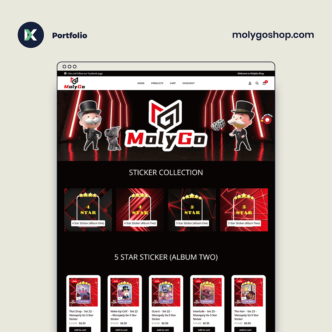 MolyGo Shop Website Design Malaysia