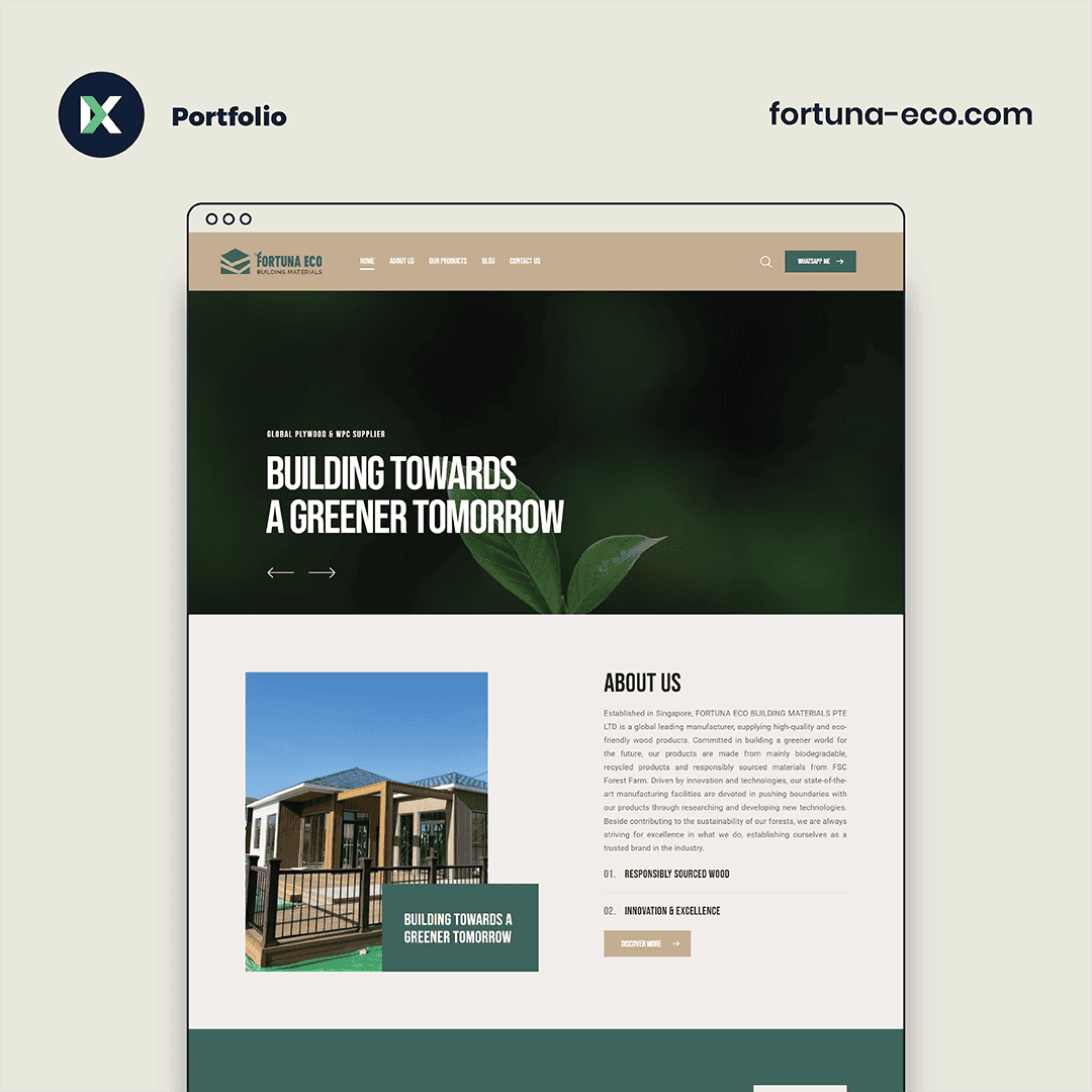 Fortuna Eco Building Materials Website Design Malaysia