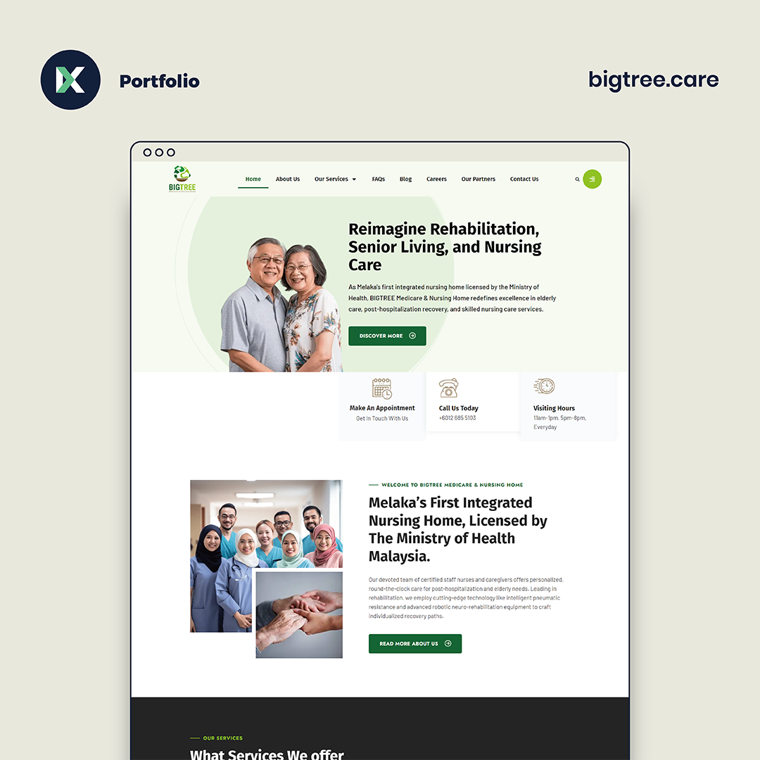 BIGTREE Medicare & Nursing Home Website Design Malaysia