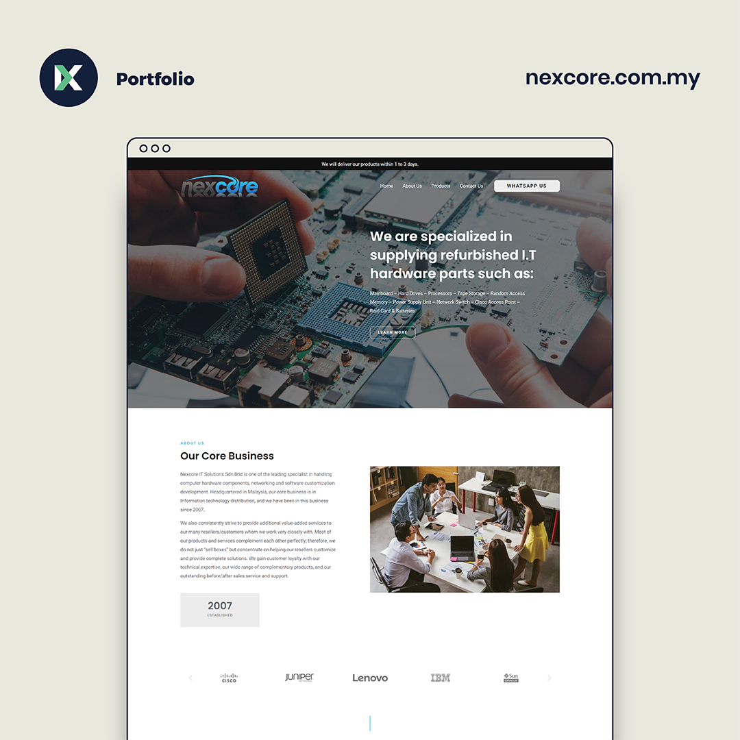 Nexcore IT Solutions Website Design Malaysia