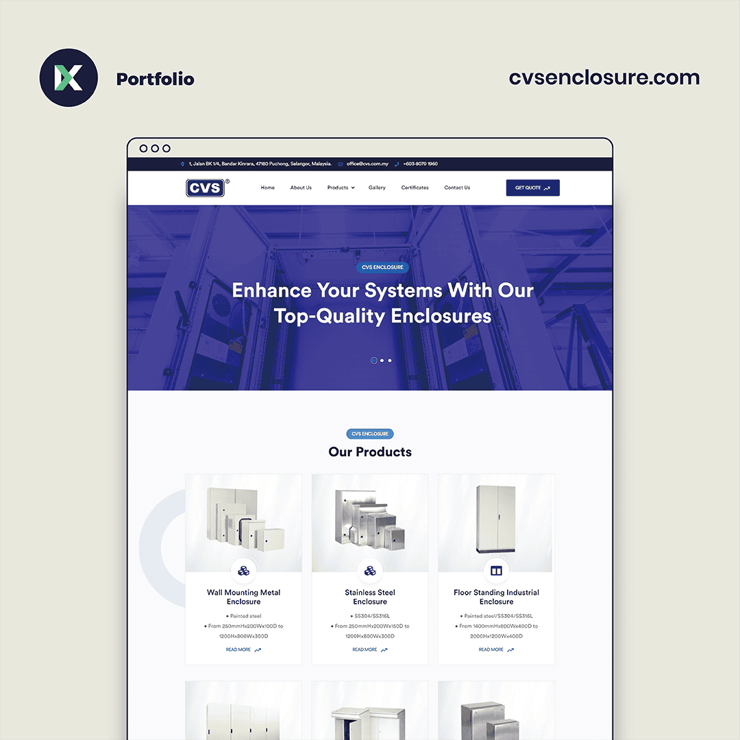 CVS Metal Industries Website Design Malaysia