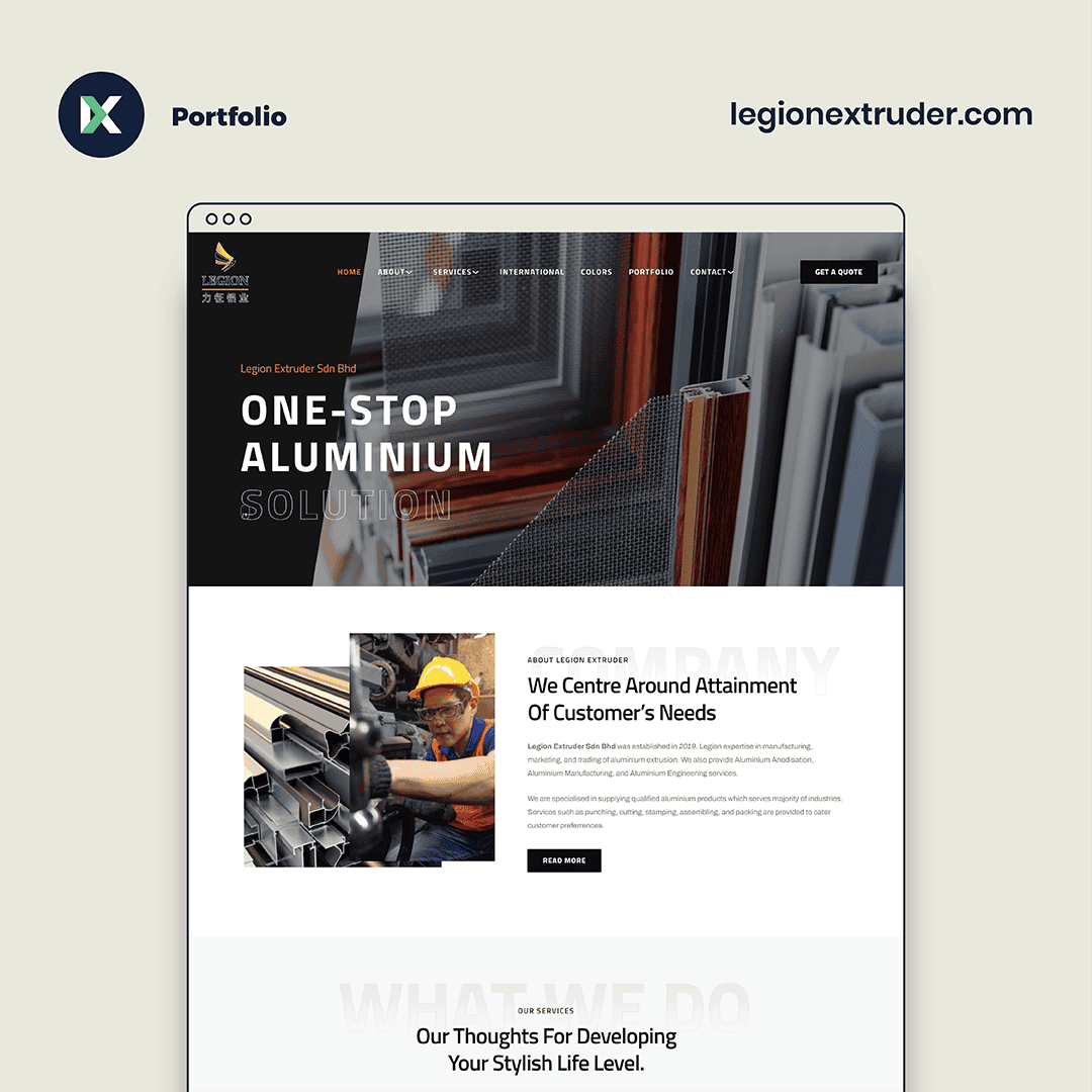 Legion Extruder Website Design Malaysia