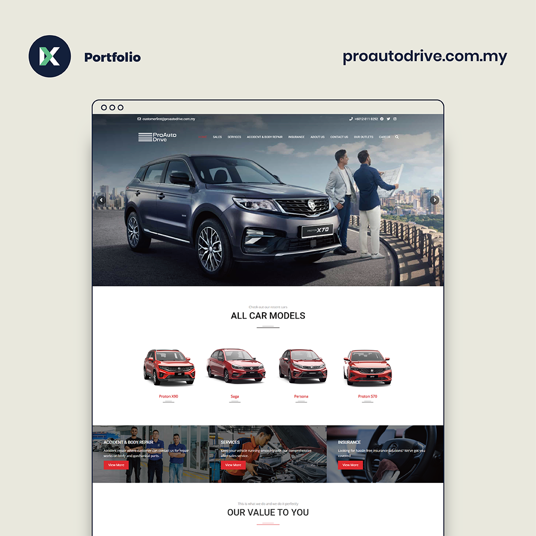 ProAuto Drive Website Design Malaysia