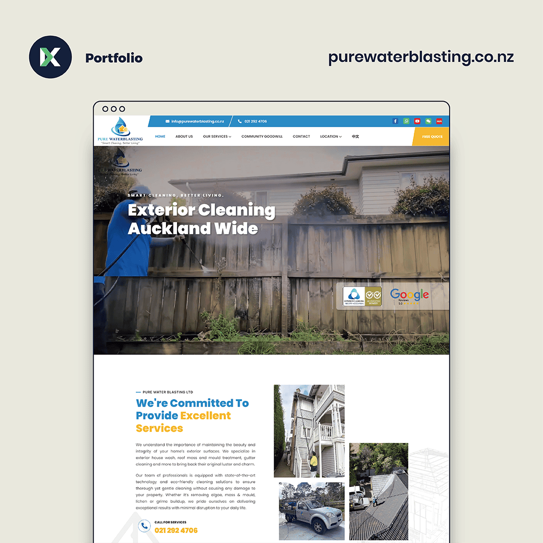 Pure Water Blasting Website Design Malaysia