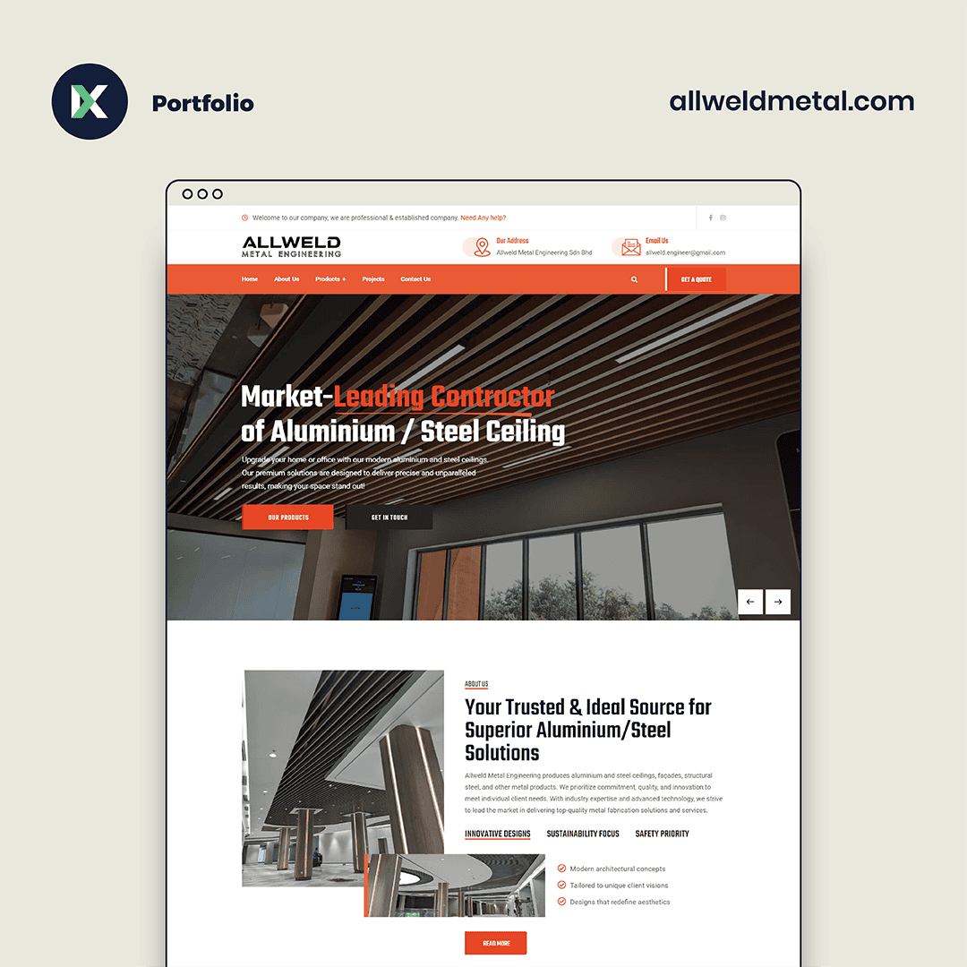 Allweld Metal Engineering Website Design Malaysia