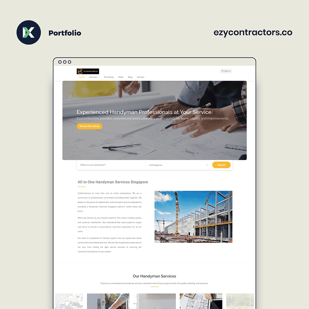 EzyContractors Website Design Malaysia