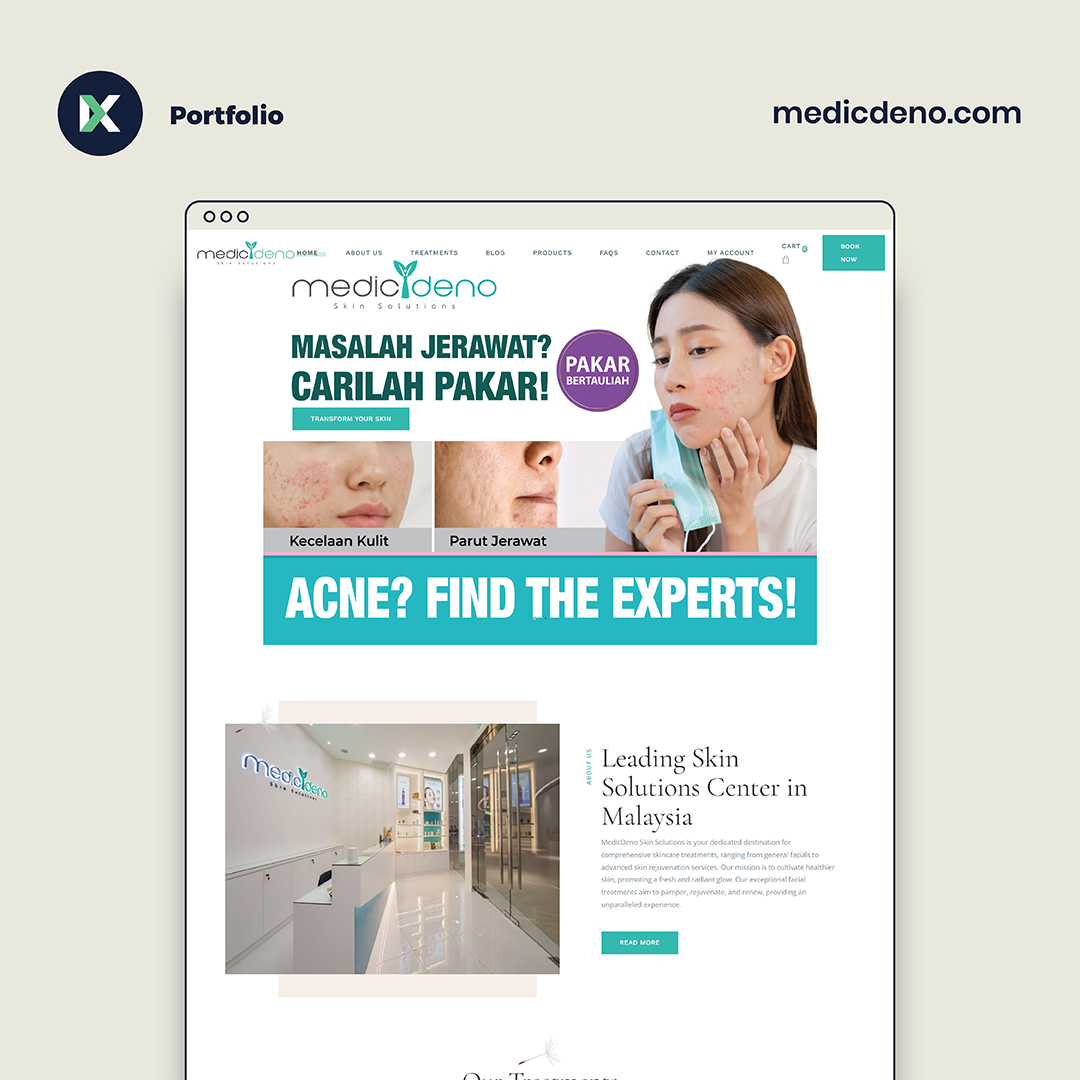 MedicDeno Skin Solutions Website Design Malaysia