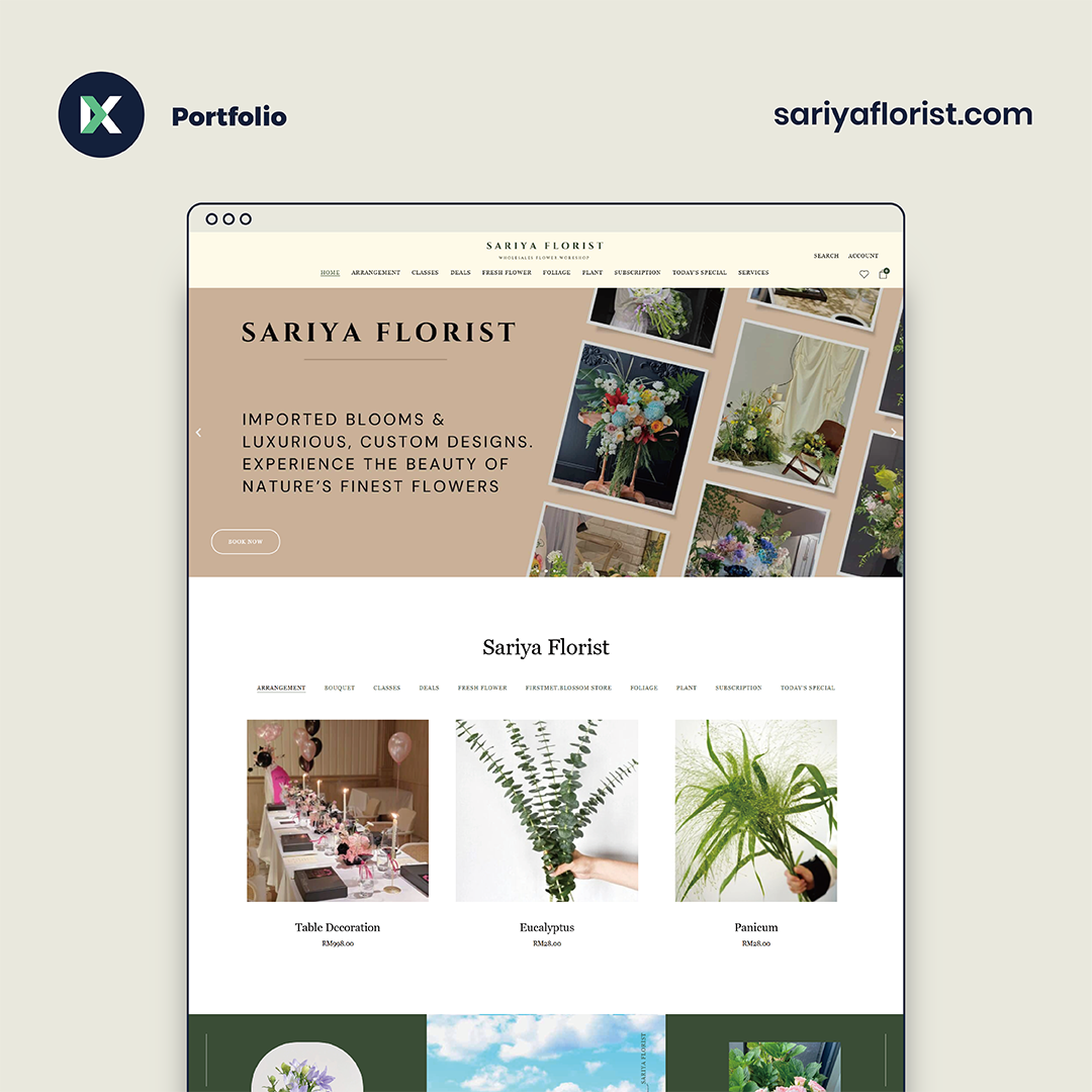 Sariya Florist Website Design Malaysia