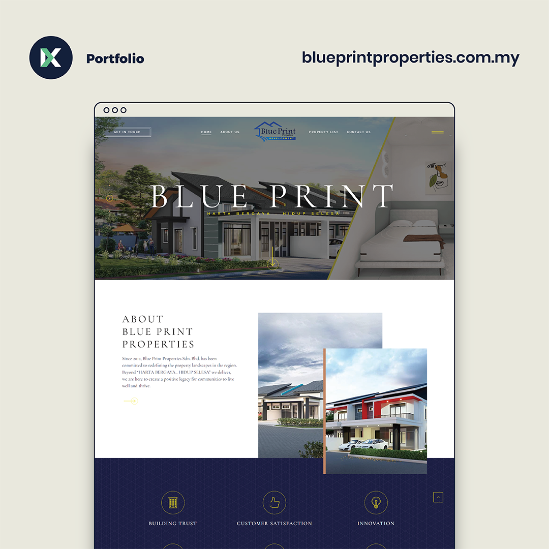 Blue Print Properties Website Design Malaysia