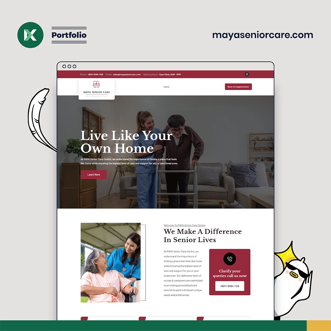 MAYA Senior Care Website Design Malaysia