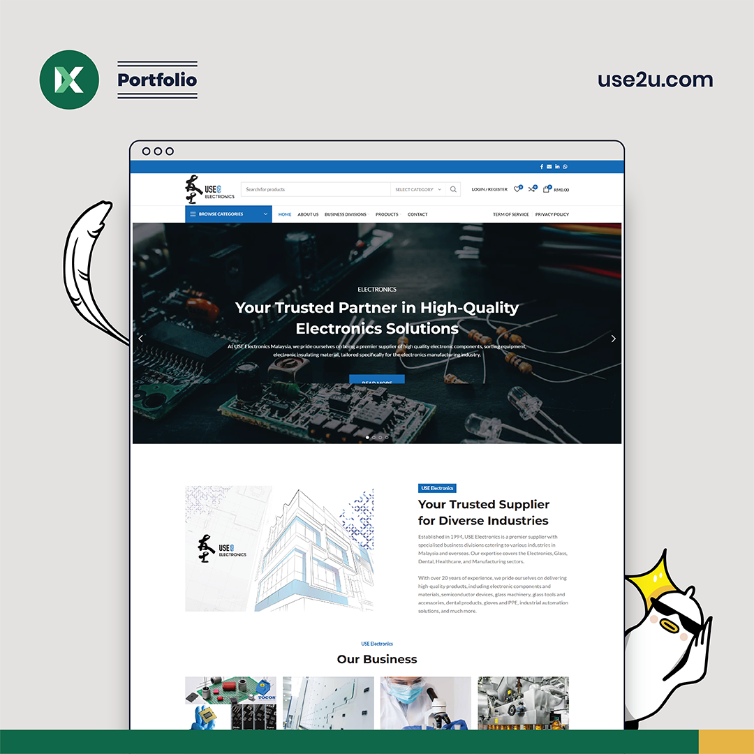 USE Electronics Website Design Malaysia