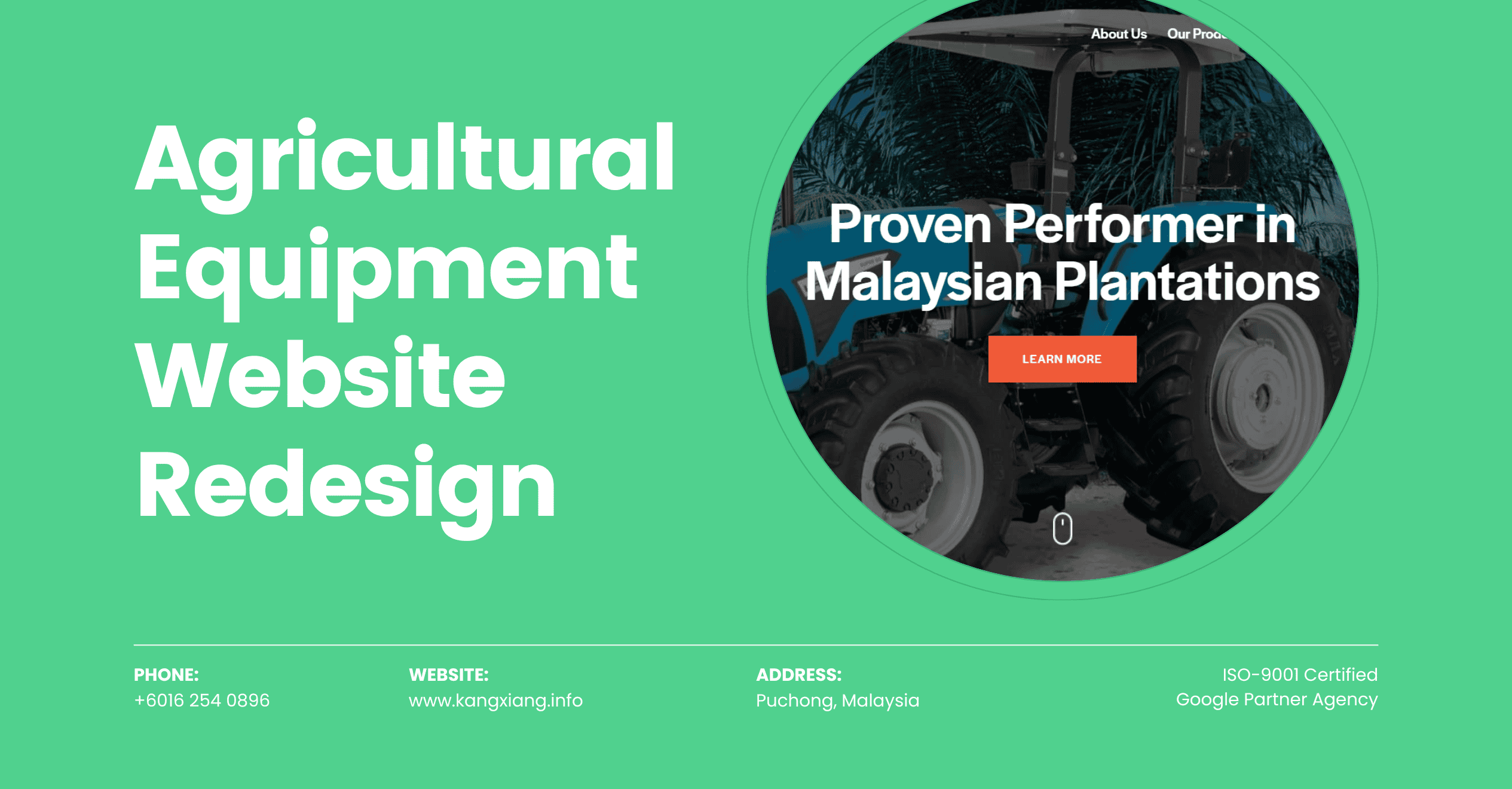 Agricultural Equipment Website Redesign Portfolio Malaysia