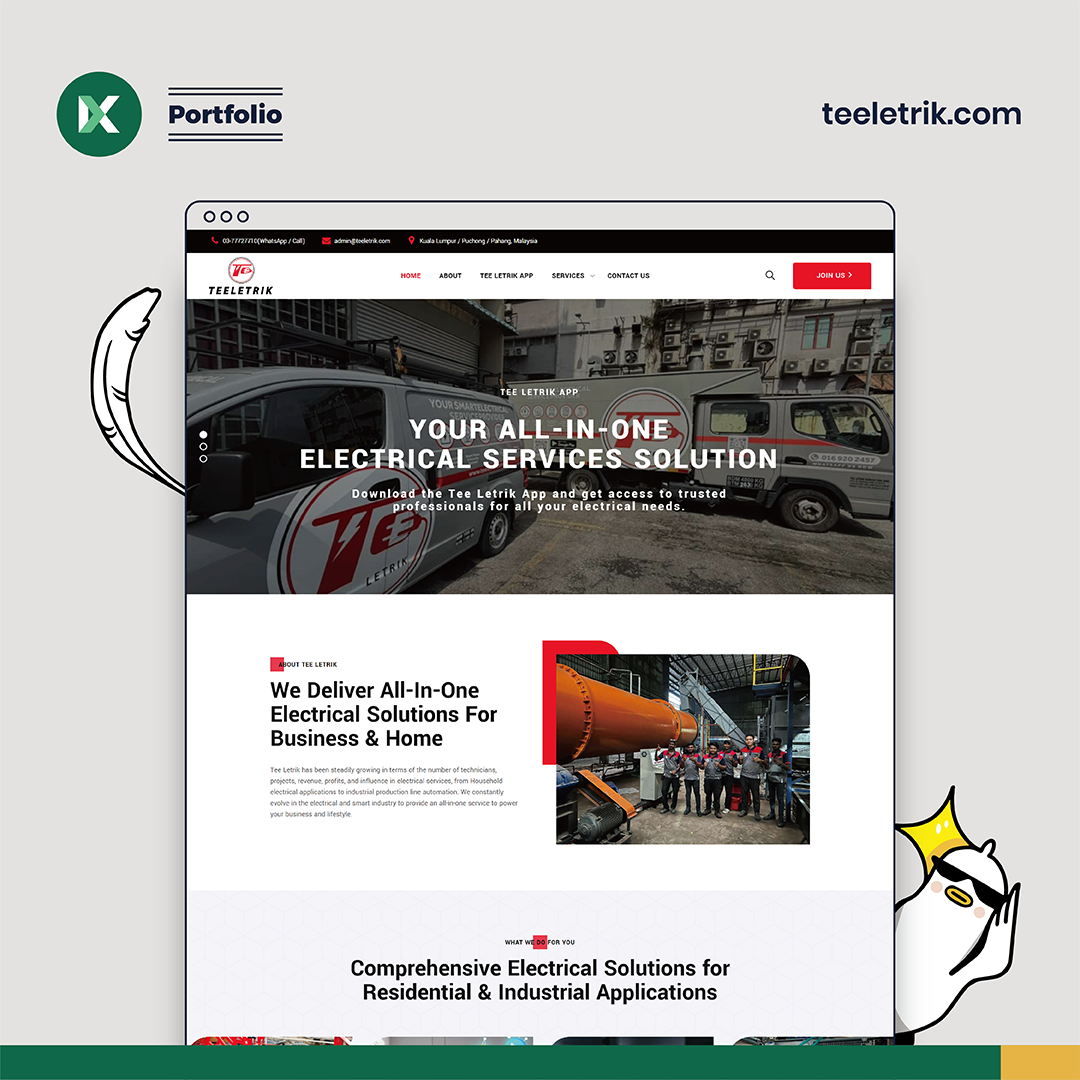 Tee Letrik Website Design Malaysia