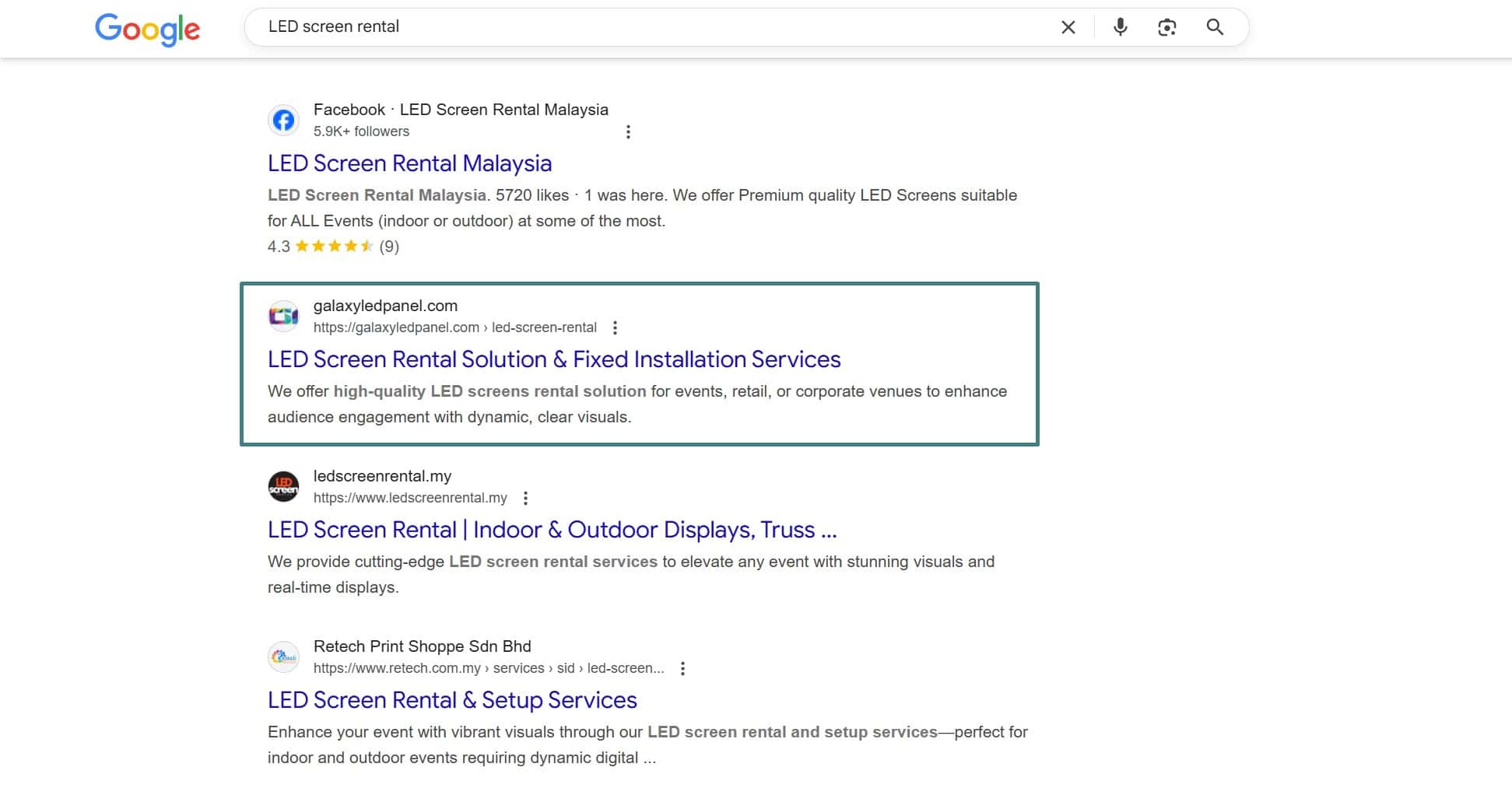 galaxy led seo keyword ranking 2
