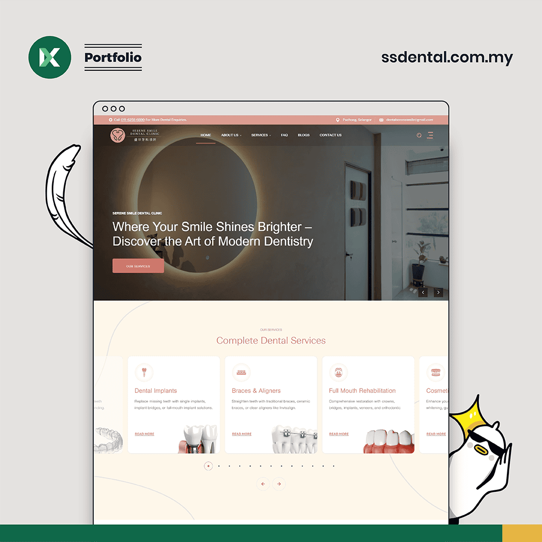 Serene Smile Dental Clinic Website Design Malaysia