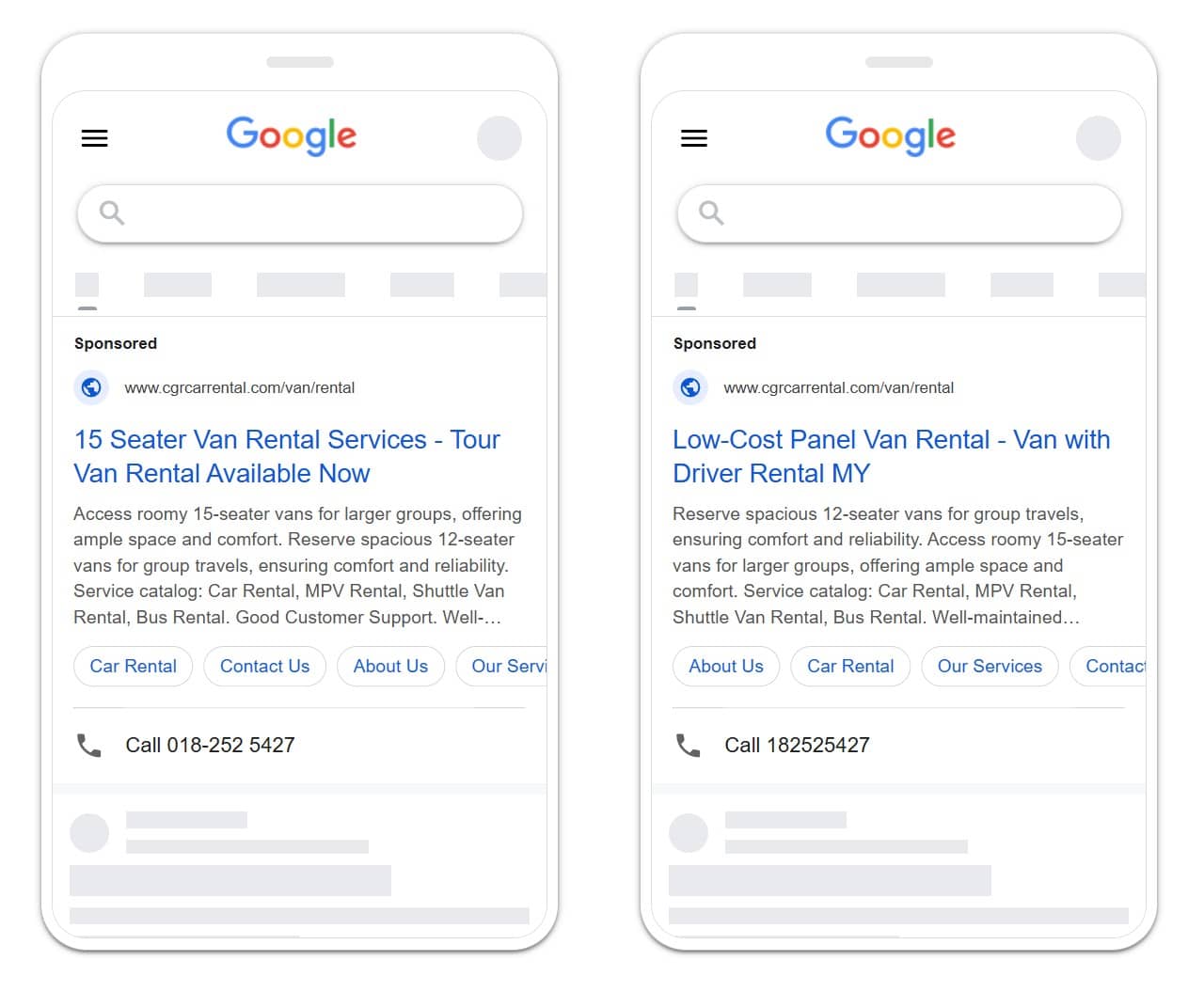 car rental google ads