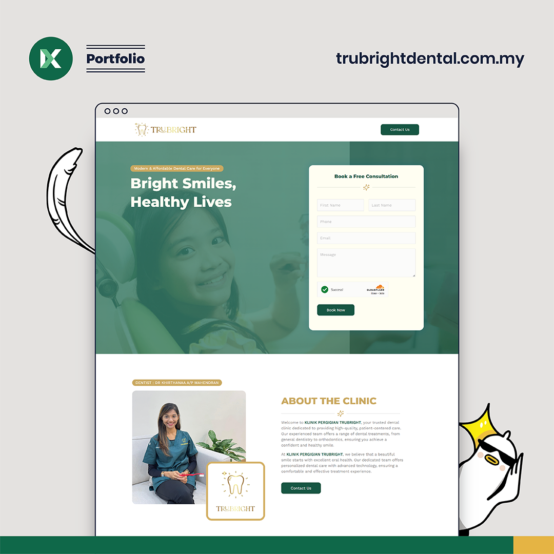 Klinik Pergigian TruBright Website Design Malaysia