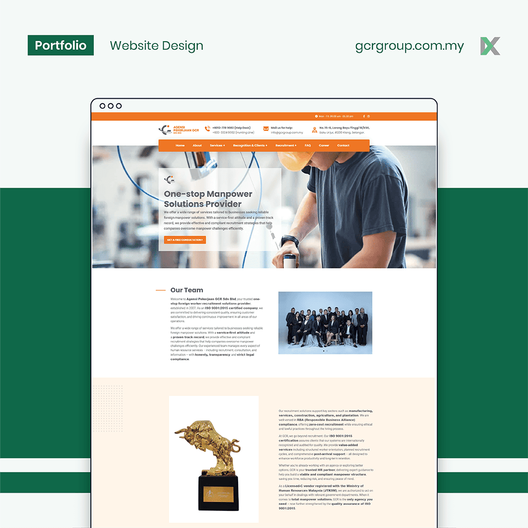 Agensi Pekerjaan GCR Website Design Malaysia