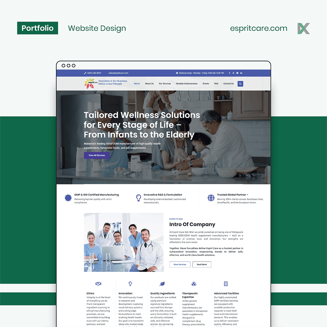 Esprit Care Website Design Malaysia