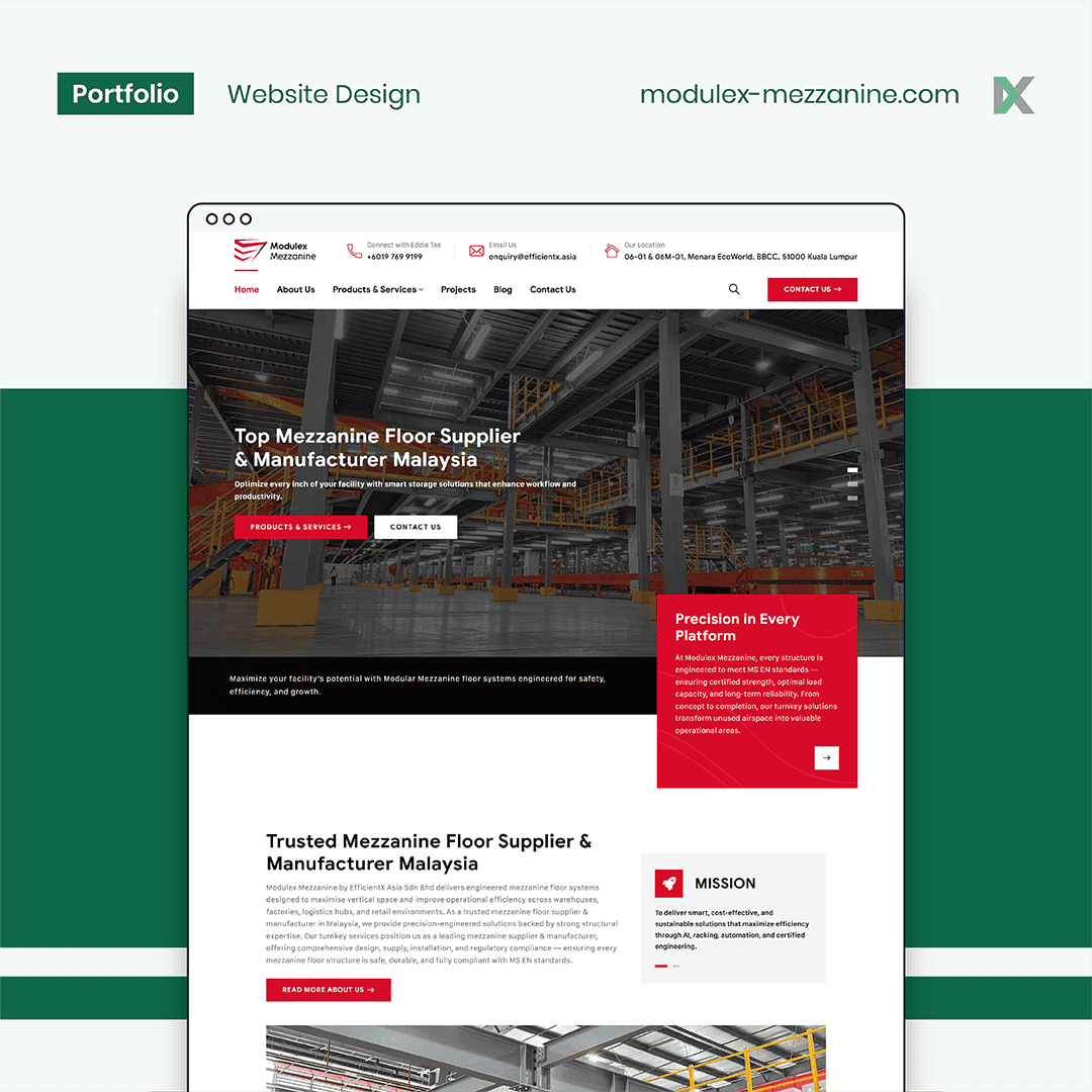 Modulex Mezzanine Website Design Malaysia