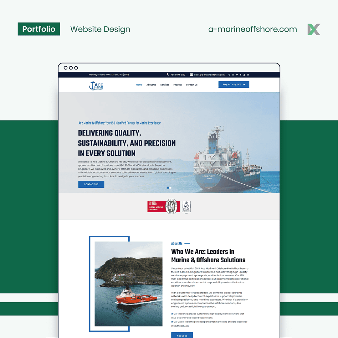 Ace Marine & Offshore Website Design Malaysia