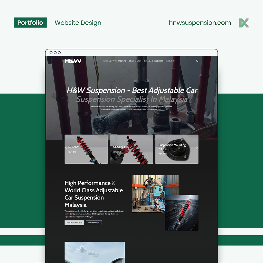 H&W Suspension Website Design Malaysia