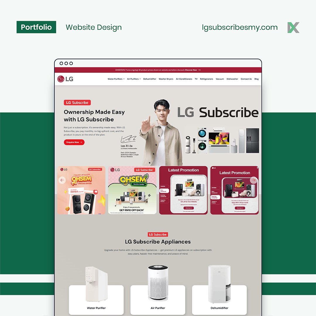 LG Subscribe Website Design Malaysia